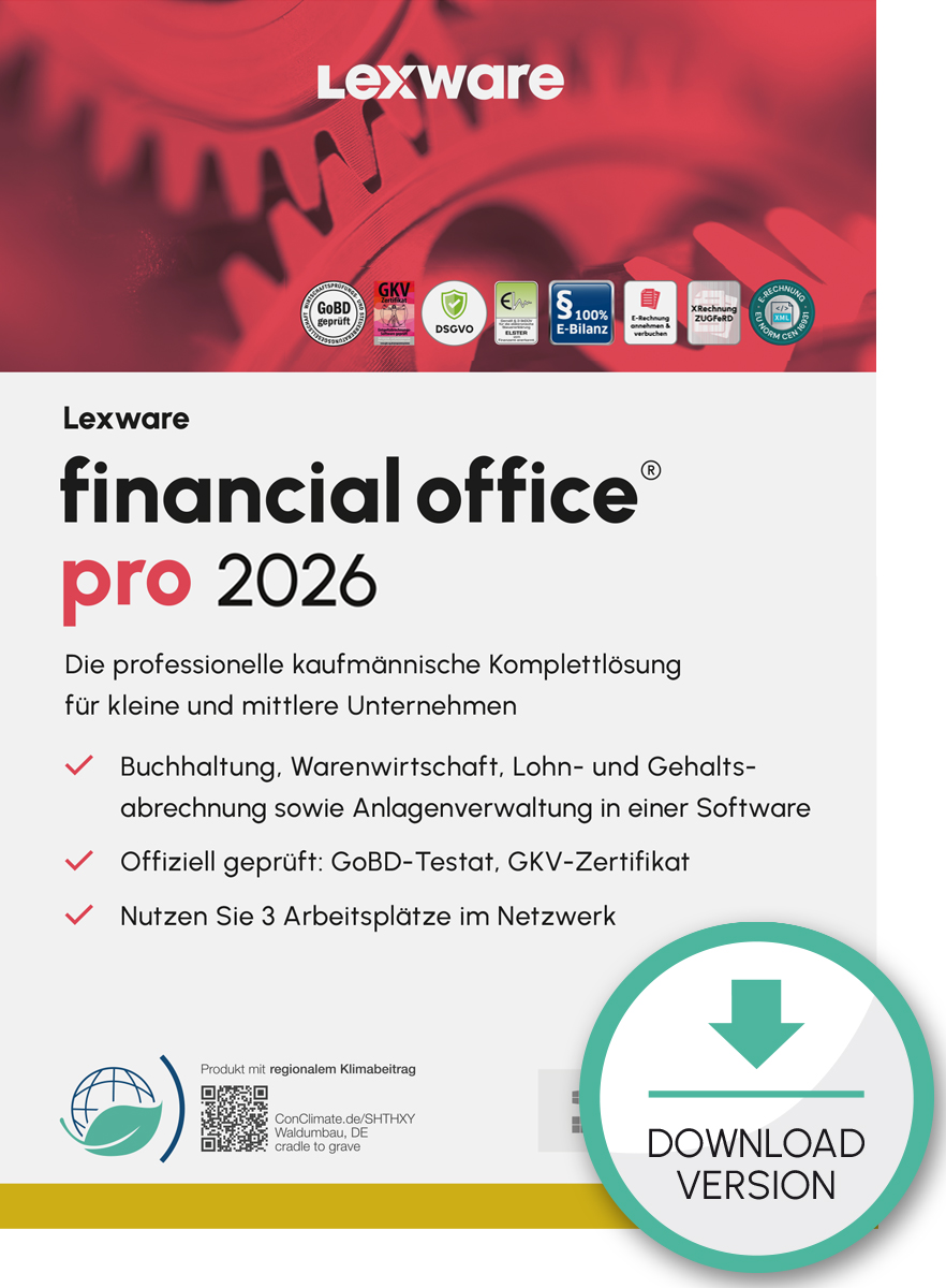 Lexware financial office pro 2026 1 Jahr 3 Benutzer Download Win, Deutsch