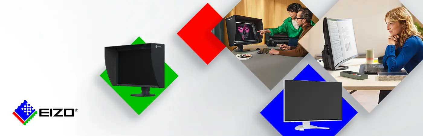 EIZO - Der perfekte Monitor für jede Anwendung. EIZO - Der perfekte Monitor für jede Anwendung. Visual verschiedener Einsatzgebiete wie Office oder Foto-Design.