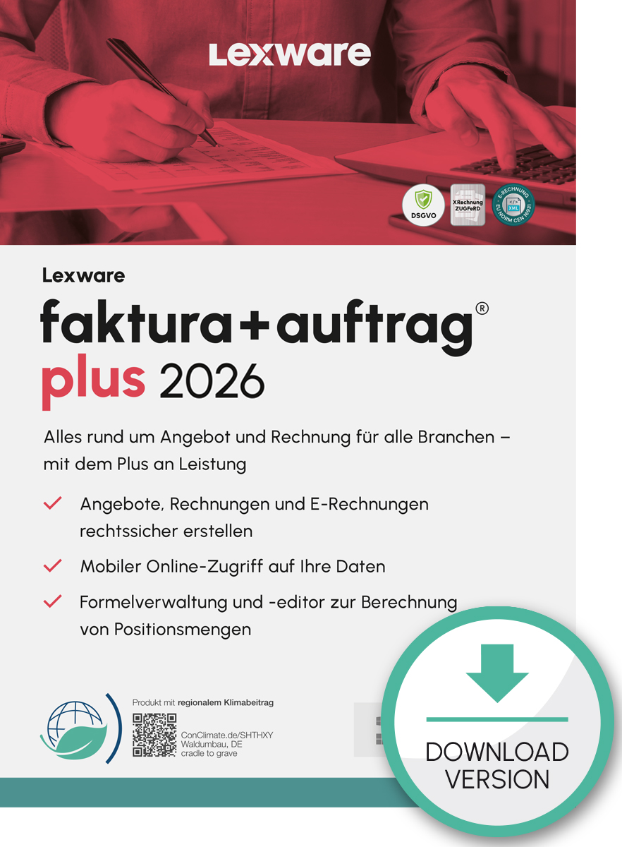 Lexware faktura+auftrag plus 2026 1 Jahr 1 Benutzer Download Win, Deutsch