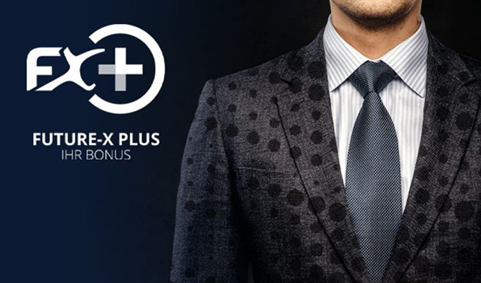 Future-X Plus - Ihr Bonus Future-X Plus - Ihr Bonus - Mann mit Krawatte und Logo