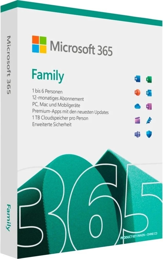 Microsoft Office 365 Family bis 6 Benutzer Max. 2 Stück Pro Kunde ESD Download Multilingual