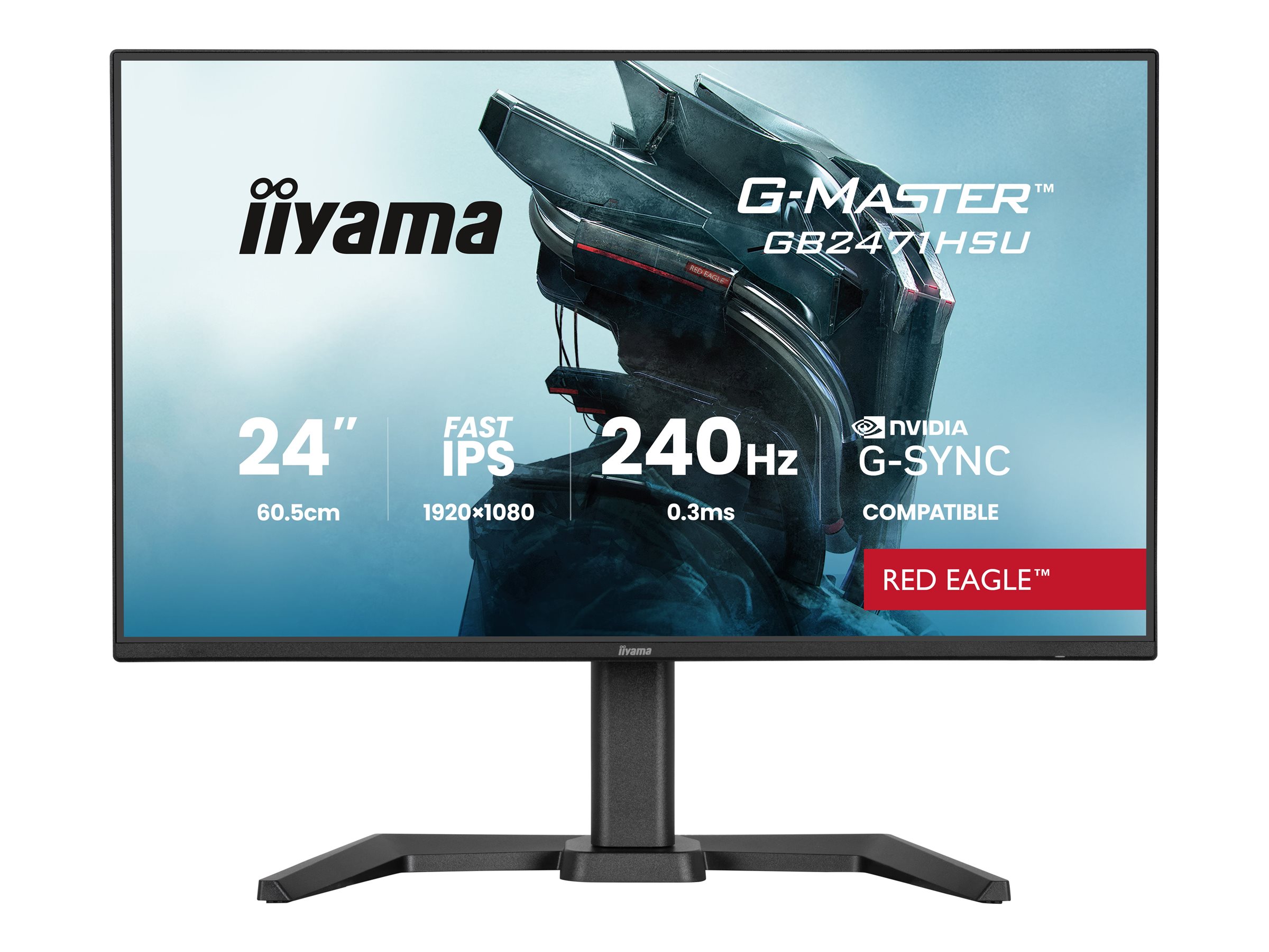 iiyama G-Master GB2471HSU‑B1 Gaming Monitor – Produktbild Front
