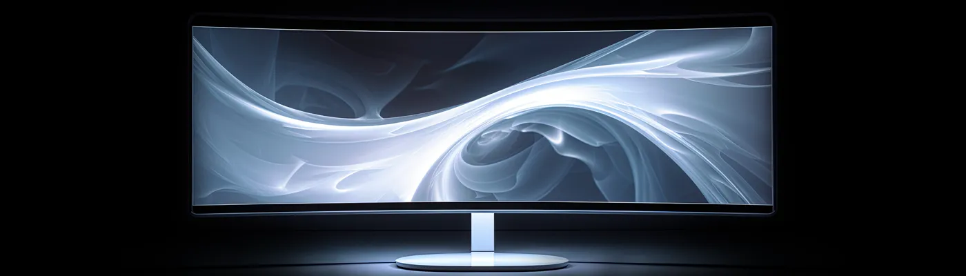 Mit Ultra-Widescreen- und Curved-Monitoren von Größen wie 34 Zoll bis 49 Zoll eröffnen wir Nutzern neue Dimensionen für Multitasking und kreative Arbeit. Mit Ultra-Widescreen- und Curved-Monitoren von Größen wie 34 Zoll bis 49 Zoll eröffnen wir Nutzern neue Dimensionen für Multitasking und kreative Arbeit. Foto eines Ultra-Widescreen-Monitors.