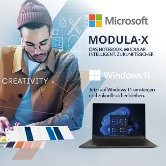 Das TAROX MODULA·X ist mehr als ein Notebook – es ist eine smarte, anpassungsfähige Lösung für Business-Profis, Kreative und IT-Entscheider. Lifestyle-Bild eines jungen Mannes mit Farbkarten in der Hand.