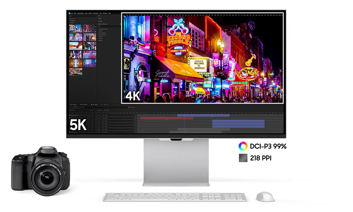 Samsung ViewFinity S90PC für scharfe Details Dank der 5K-Auflösung und 218 PPI. Samsung ViewFinity S90PC für scharfe Details Dank der 5K-Auflösung und 218 PPI. Produktbild.