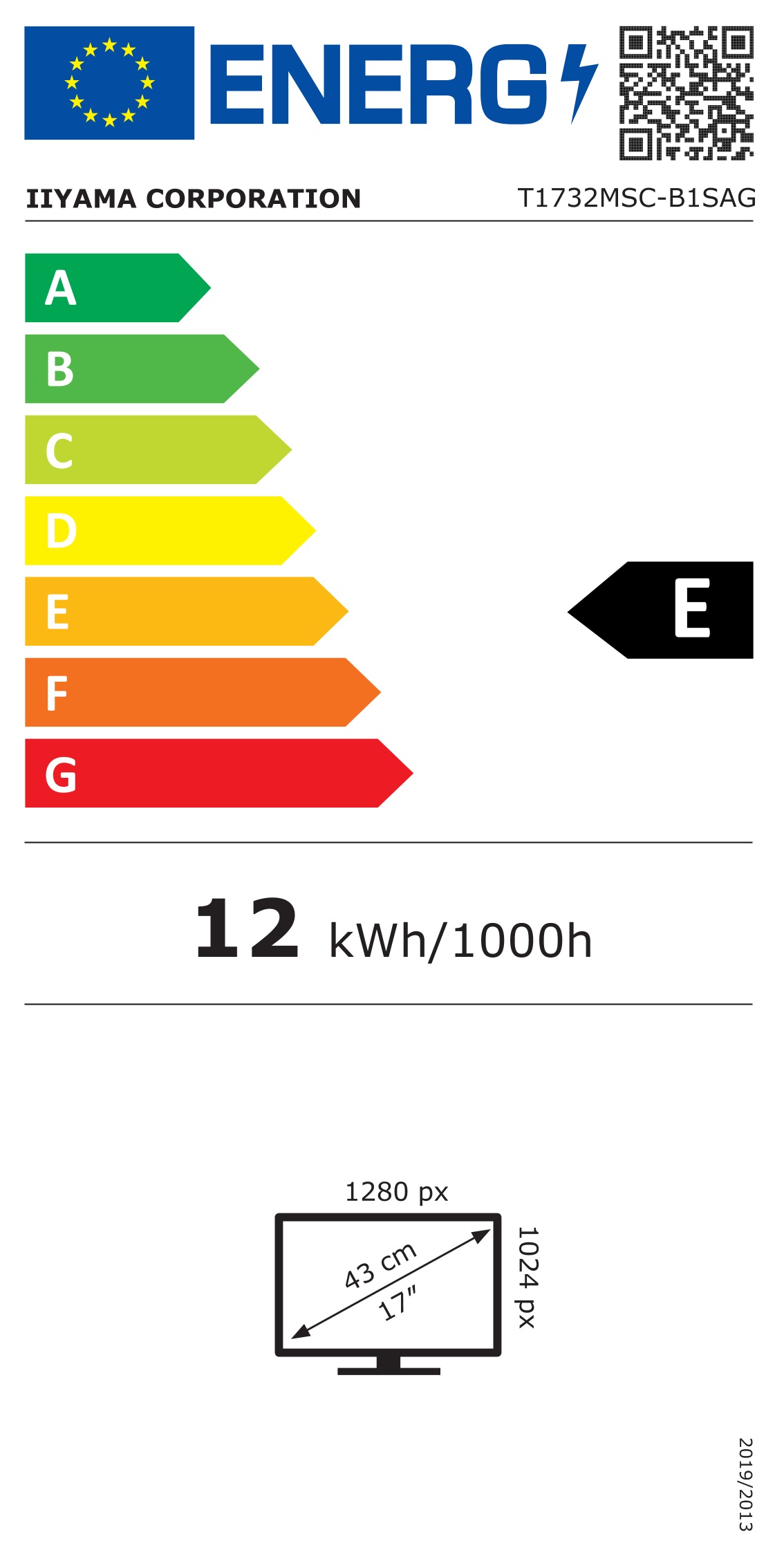 Energie-Datenblatt iiyama - T1732MSC-B1SAG