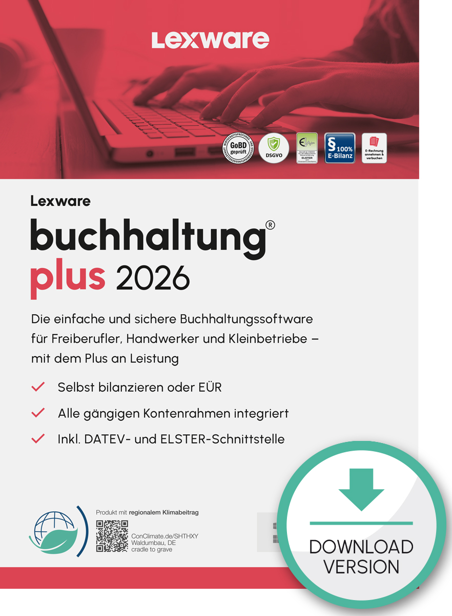 Lexware buchhaltung plus 2026 1 Jahr 1 Benutzer Download Win, Deutsch