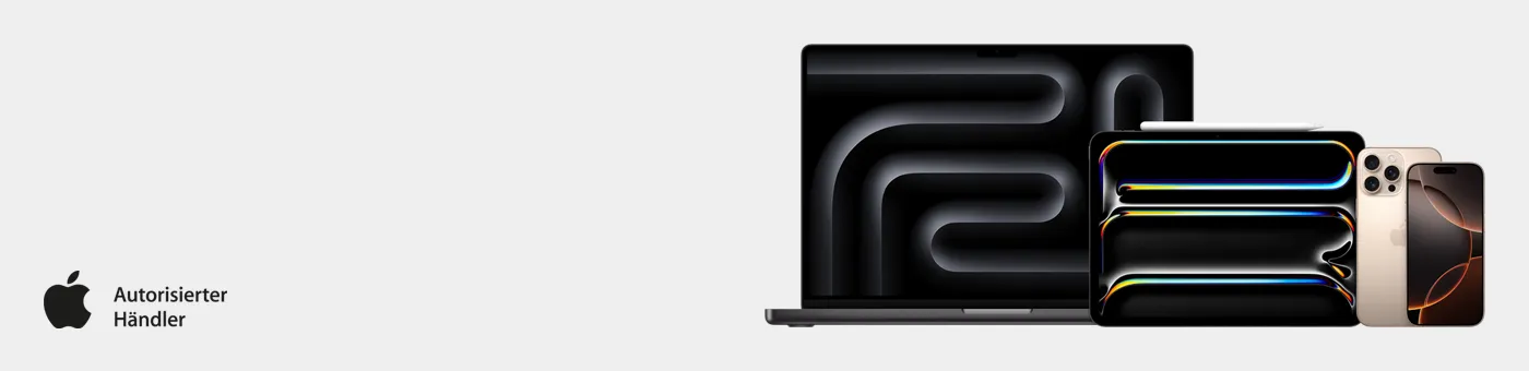 Entdecken Sie ein ganzheitliches und umfassendes Sortiment und integrierte Strategien und Lösungen rund um Apple bei Future-X. Entdecken Sie ein ganzheitliches und umfassendes Sortiment und integrierte Strategien und Lösungen rund um Apple bei Future-X. Produktfoto verschiedener Apple Artikel.