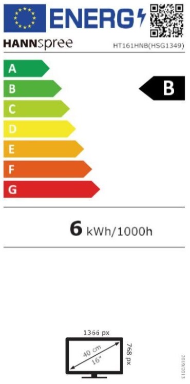 Energie-Datenblatt Hanns.G Hannspree - HT161HNB