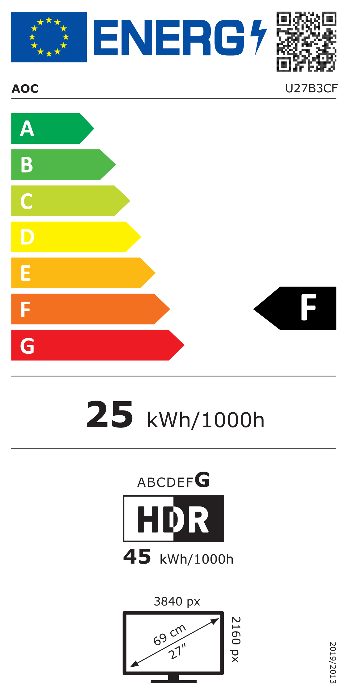 Energie-Datenblatt AOC - U27B3CF