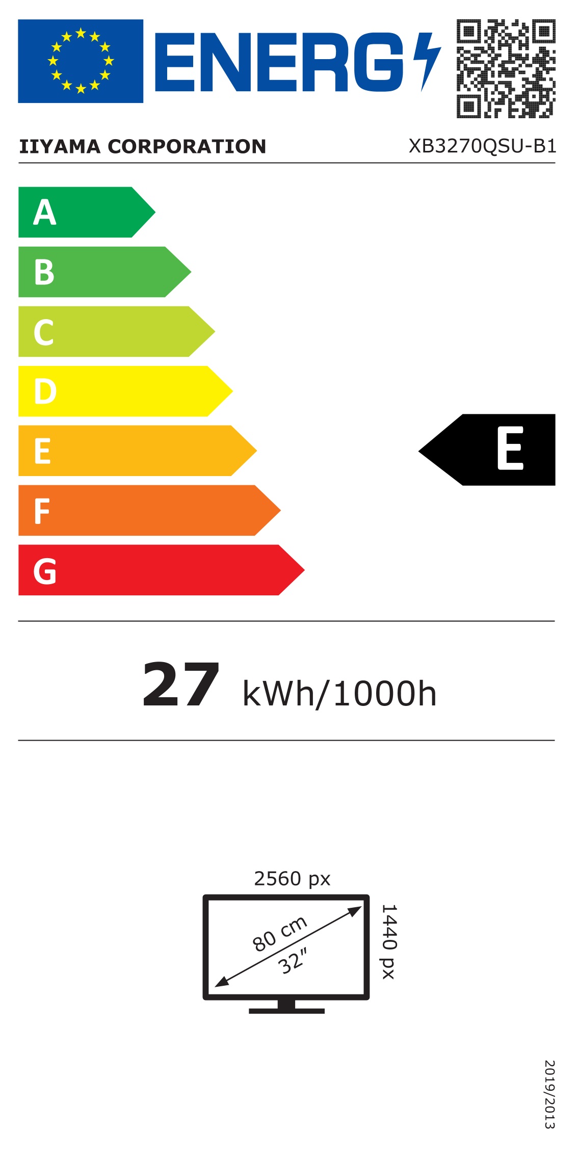 Energie-Datenblatt iiyama - XB3270QSU-B1