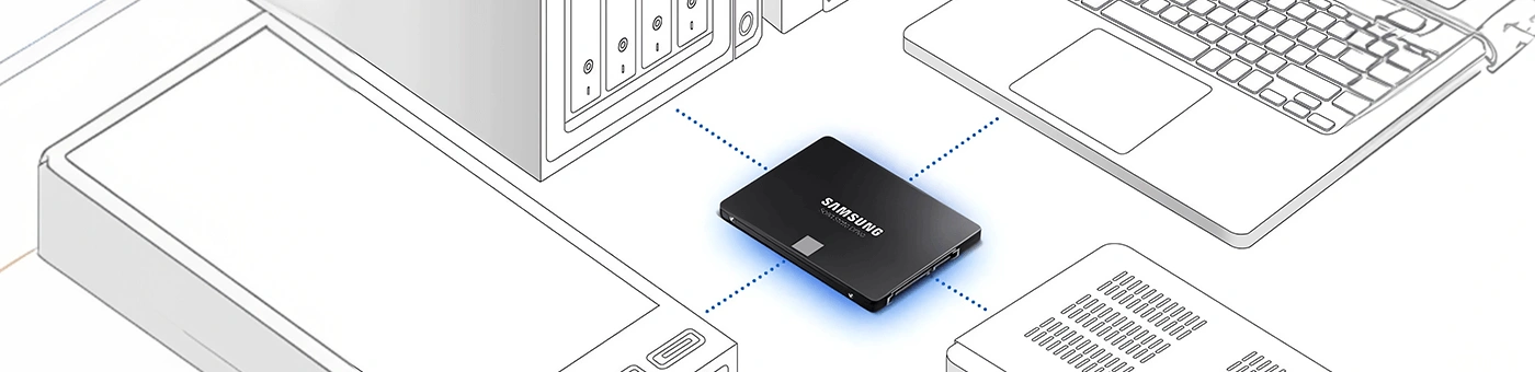 Samsung SSD 870 EVO SATA für Anwendersysteme. Samsung SSD 870 EVO SATA für Anwendersysteme. Visual Kompatibilität.
