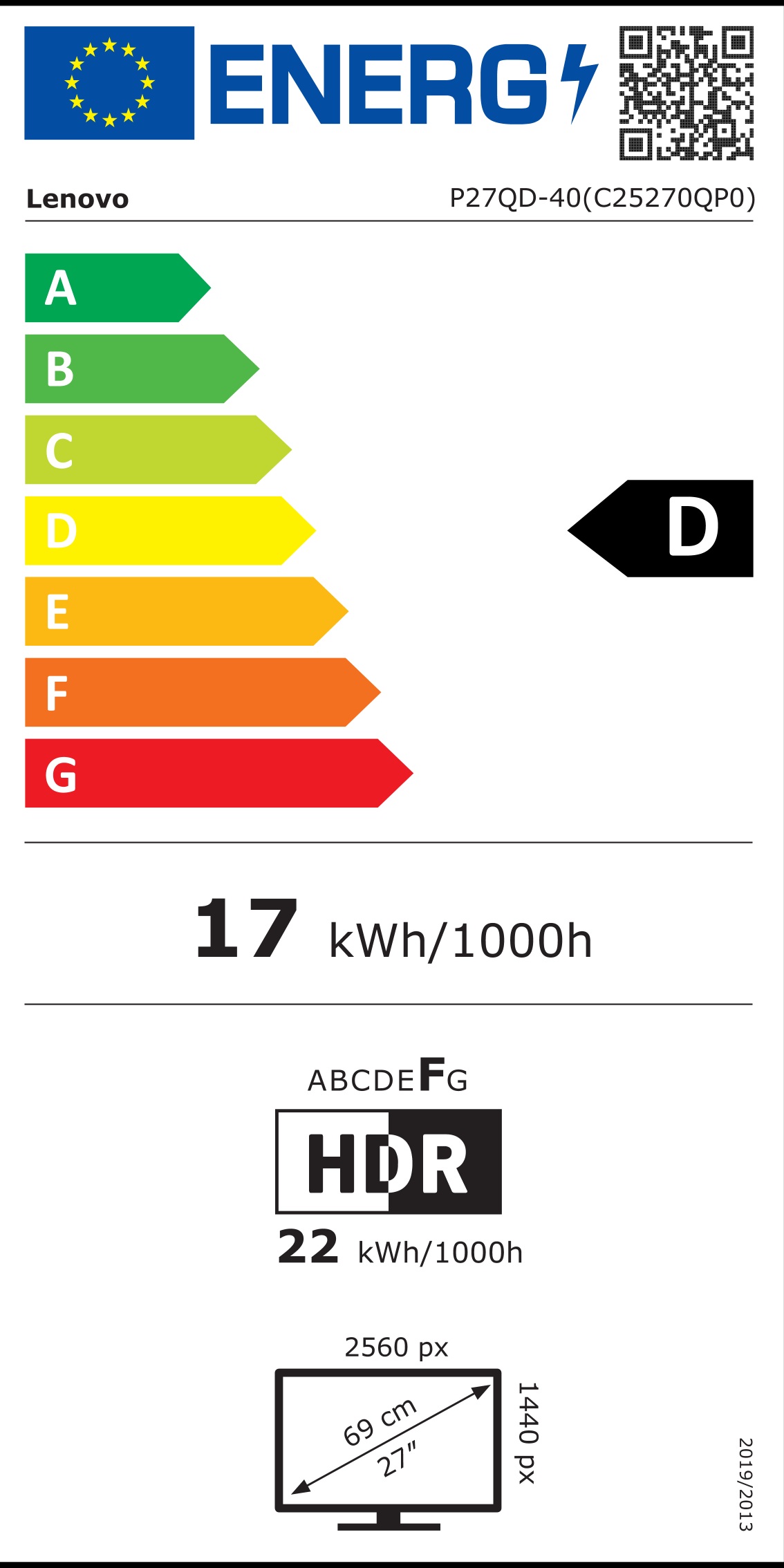 Energie-Datenblatt Lenovo - 64B3GAT2EU_BWARE
