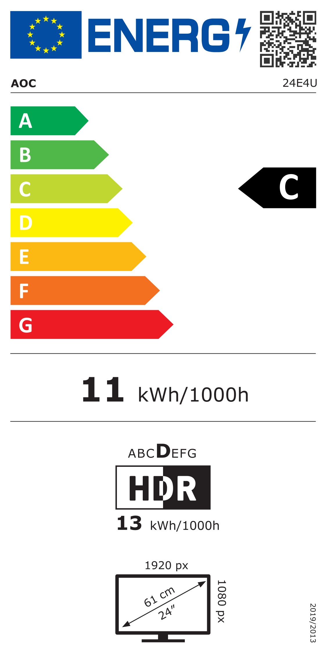 Energie-Datenblatt AOC - 24E4U