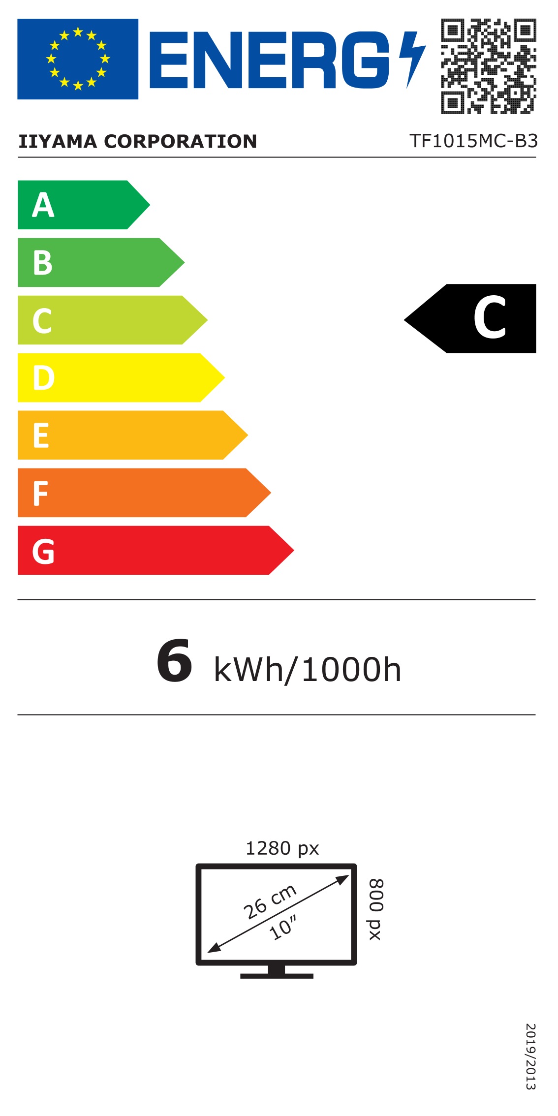 Energie-Datenblatt iiyama - TF1015MC-B3