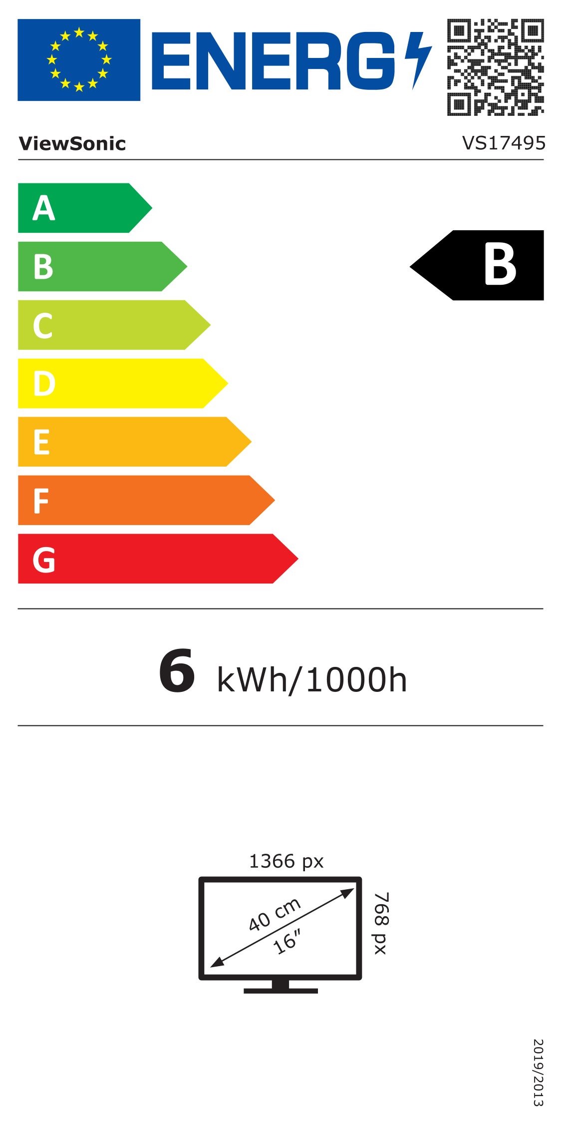 Energie-Datenblatt ViewSonic - TD1630-3