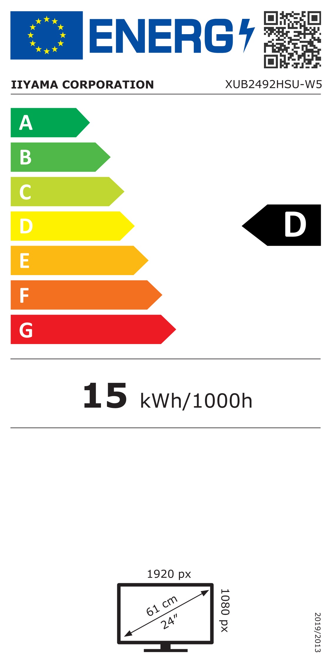 Energie-Datenblatt iiyama - XUB2492HSU-W5