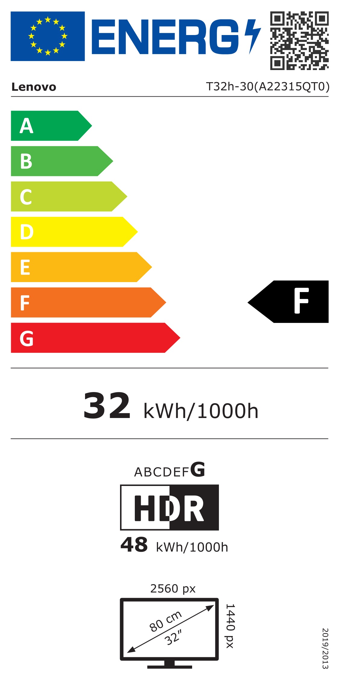 Energie-Datenblatt Lenovo - 63D3GAT1EU