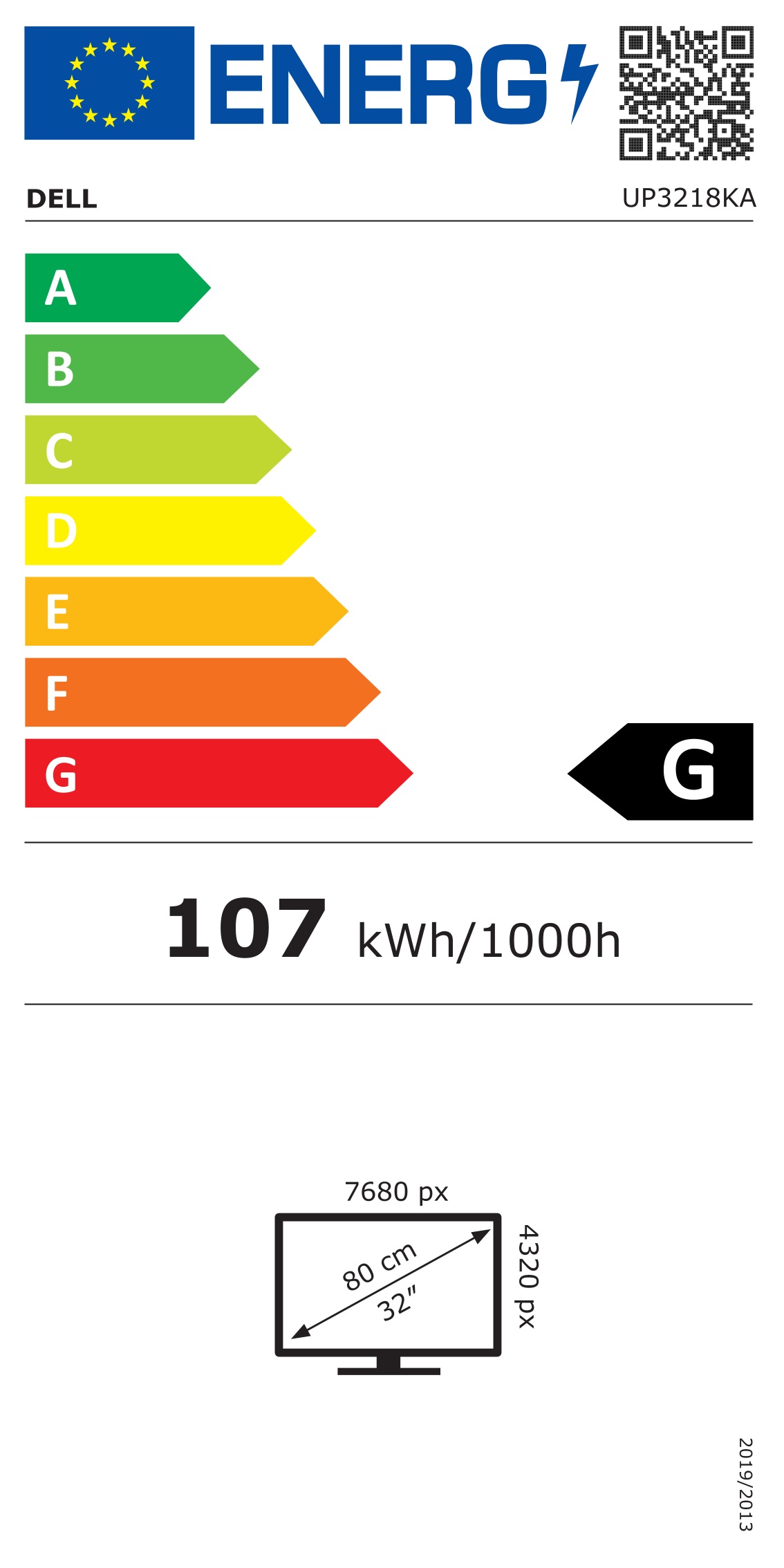 Energie-Datenblatt Dell - DELL-UP3218KA