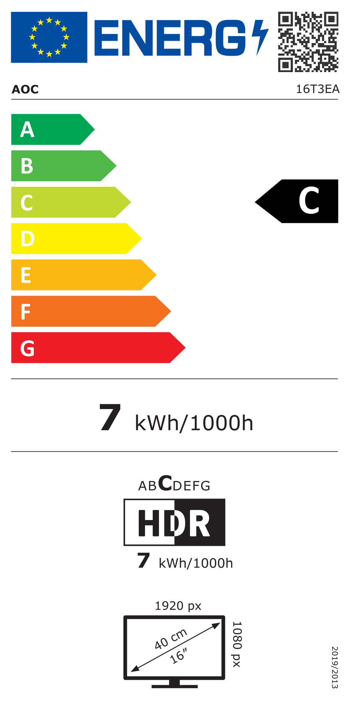 Energie-Datenblatt AOC - 16T3EA