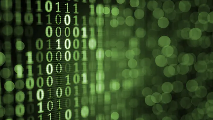 Future-X - Altgeraeteentsorgung - Datenschutz-Hinweis Future-X - Altgeraeteentsorgung - Datenschutz-Hinweis - Binärcode aus Nullen und Einsen in Grün