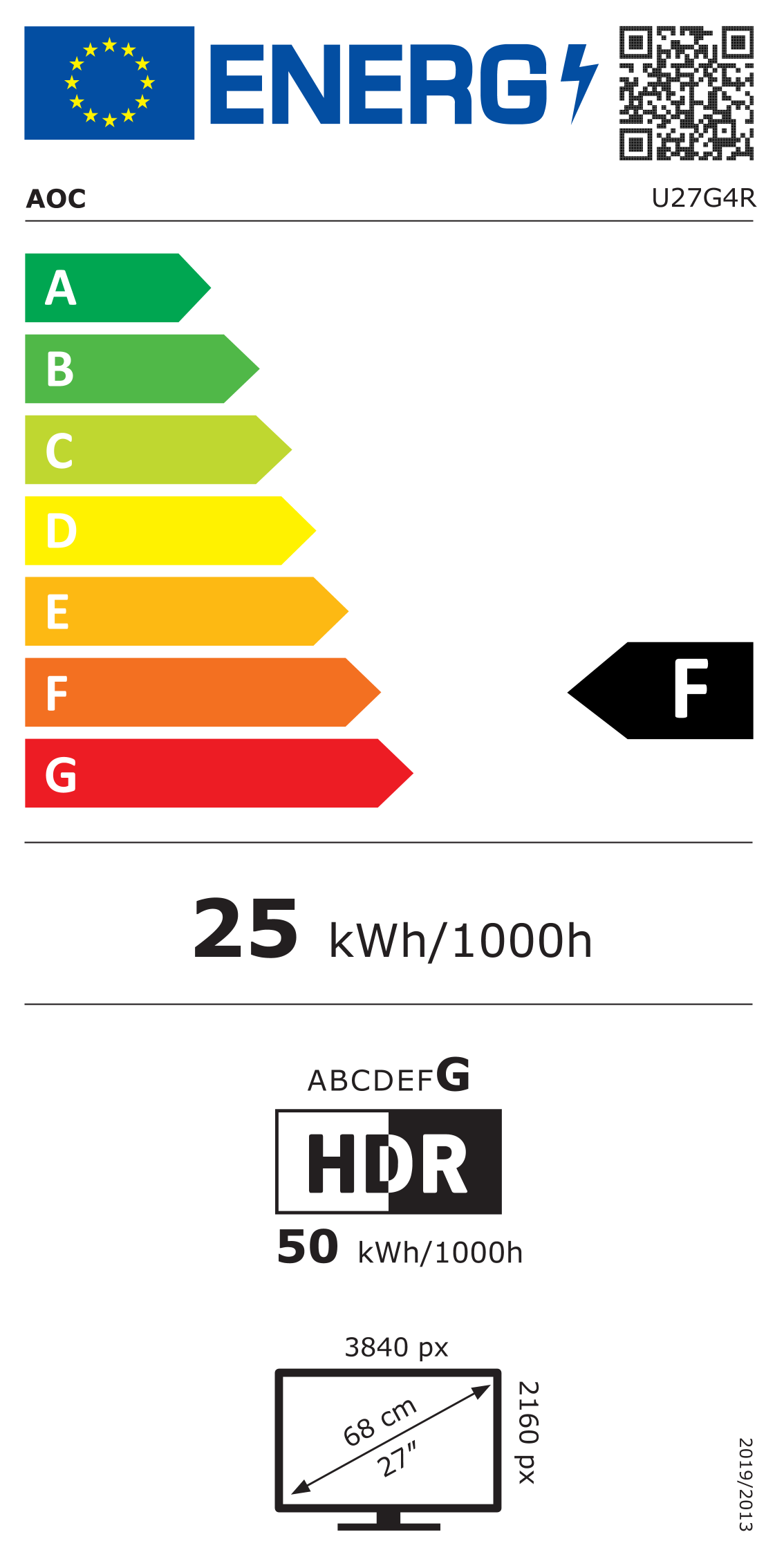 Energie-Datenblatt AOC - U27G4R